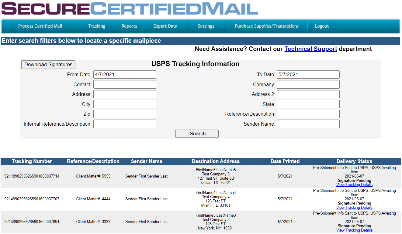 Certified Mail solution for MailHouses